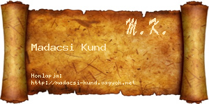 Madacsi Kund névjegykártya